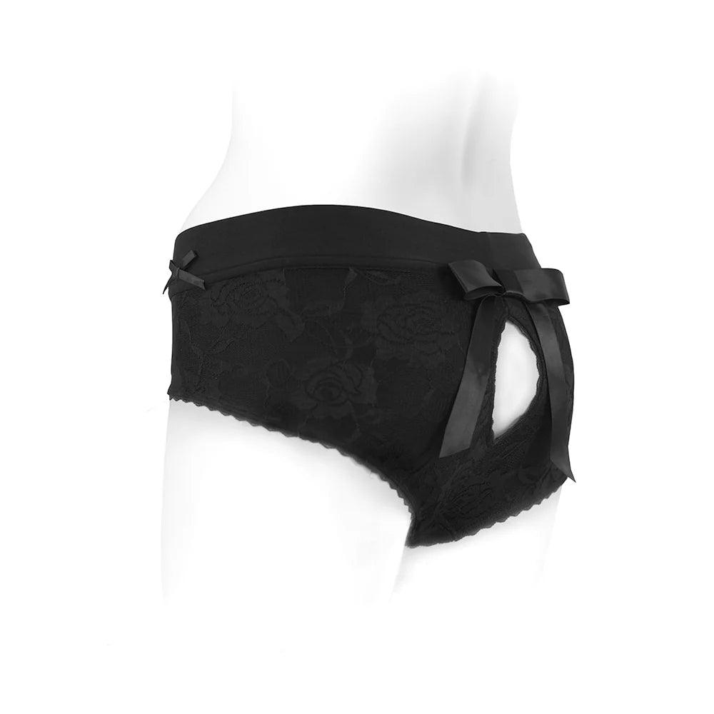 SpareParts Bella Cleavage Booty Short Harness Black - Buy At Luxury Toy X - Free 3-Day Shipping