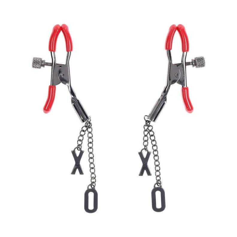 Sportsheets Sex & Mischief Ex's & Oh's Nipple Clamps - Buy At Luxury Toy X - Free 3-Day Shipping