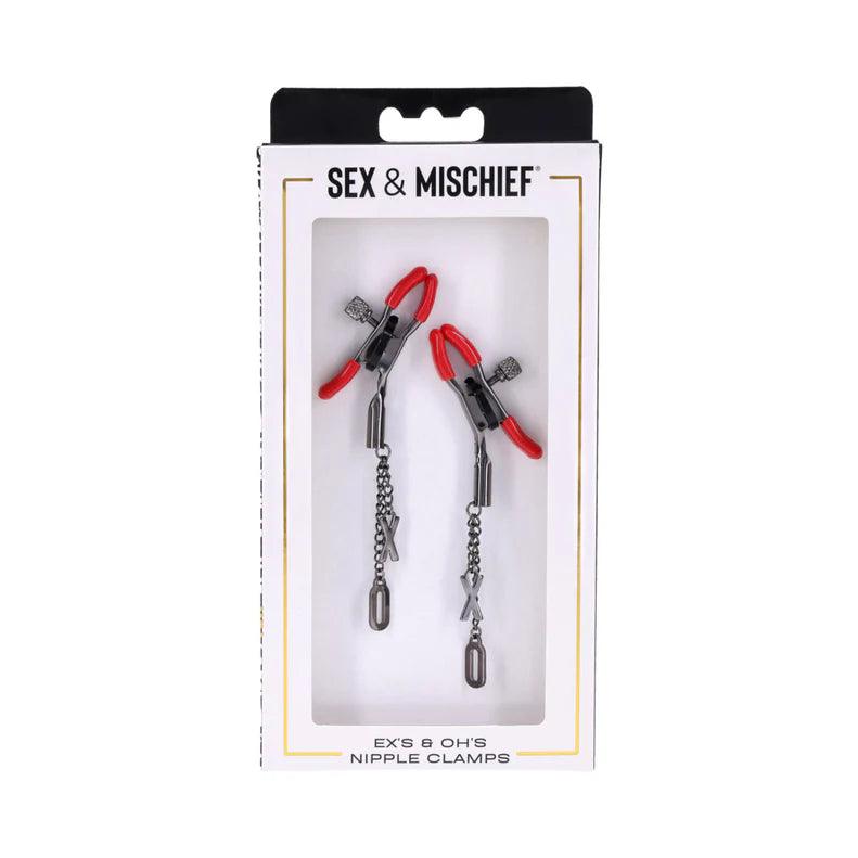 Sportsheets Sex & Mischief Ex's & Oh's Nipple Clamps - Buy At Luxury Toy X - Free 3-Day Shipping