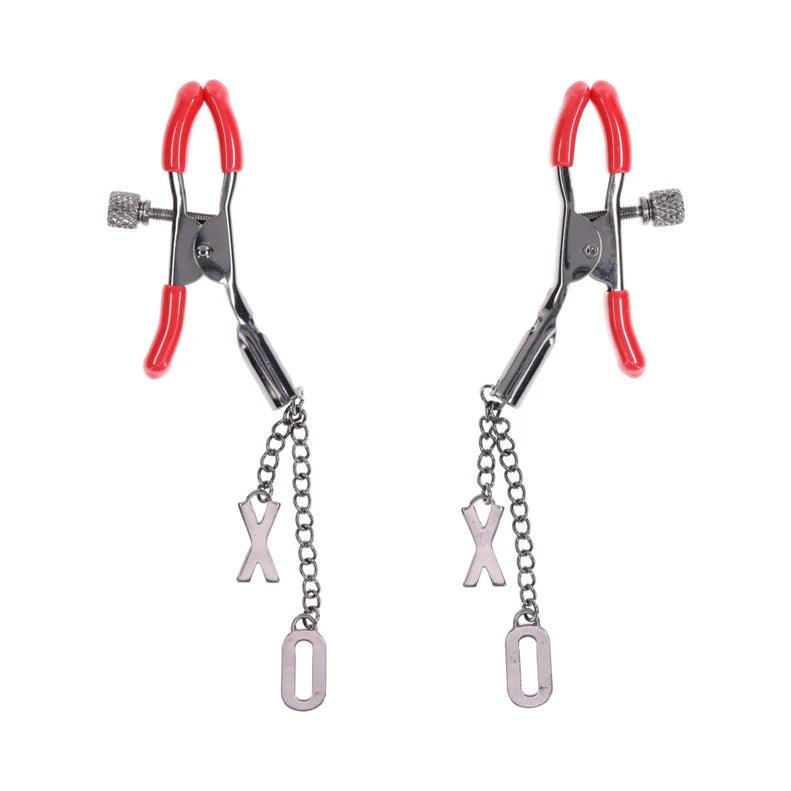 Sportsheets Sex & Mischief Ex's & Oh's Nipple Clamps - Buy At Luxury Toy X - Free 3-Day Shipping