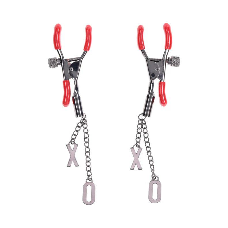 Sportsheets Sex & Mischief Ex's & Oh's Nipple Clamps - Buy At Luxury Toy X - Free 3-Day Shipping