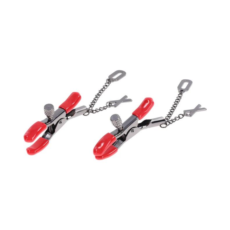 Sportsheets Sex & Mischief Ex's & Oh's Nipple Clamps - Buy At Luxury Toy X - Free 3-Day Shipping