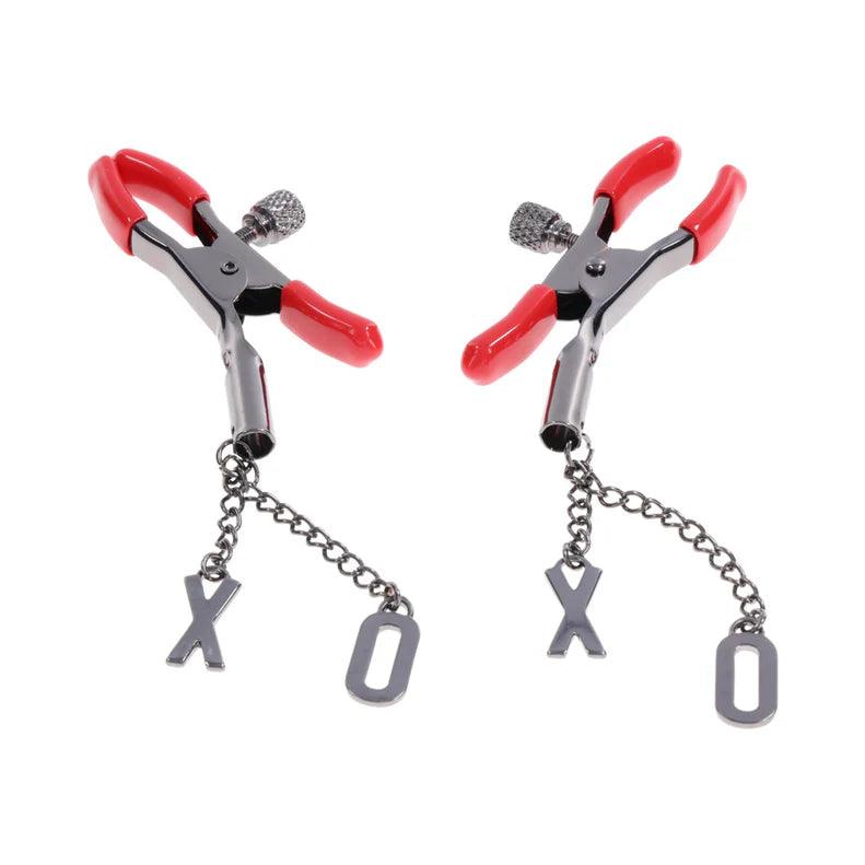 Sportsheets Sex & Mischief Ex's & Oh's Nipple Clamps - Buy At Luxury Toy X - Free 3-Day Shipping