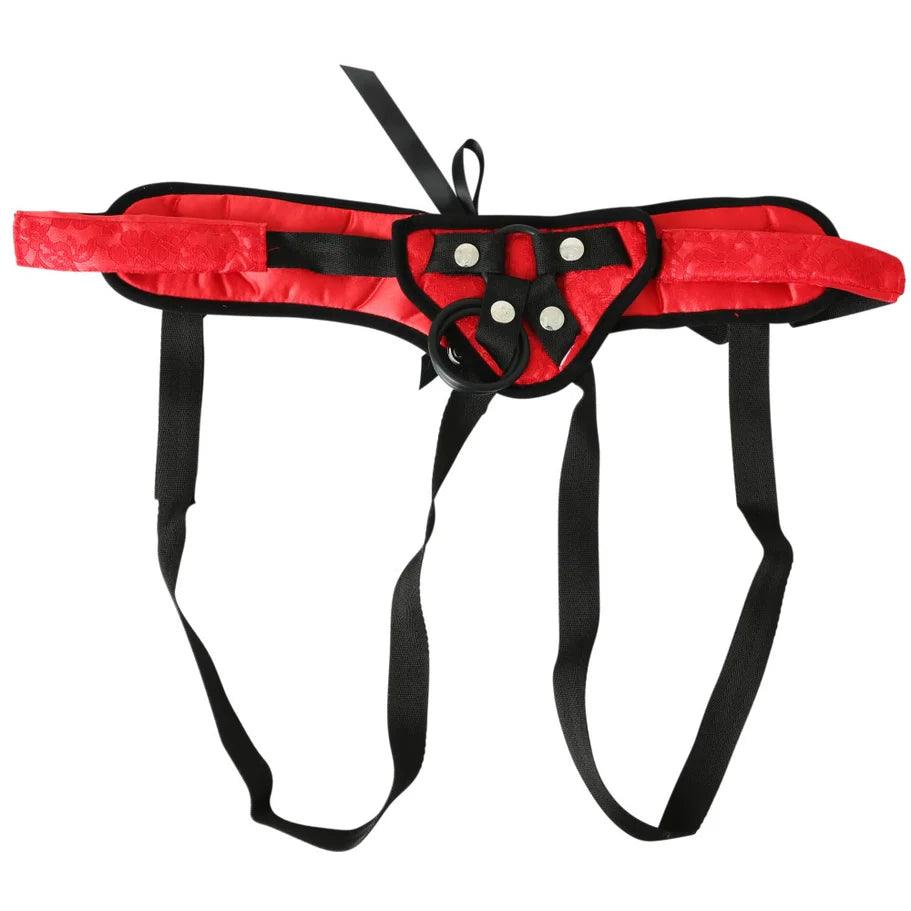 Sportsheets Sunset Lace Corsette Adjustable Strap-On Harness Red - Buy At Luxury Toy X - Free 3-Day Shipping