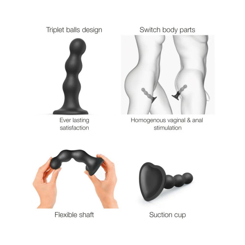 Strap-On-Me Hybrid Collection Silicone Dildo Plug Balls - Black - Buy At Luxury Toy X - Free 3-Day Shipping