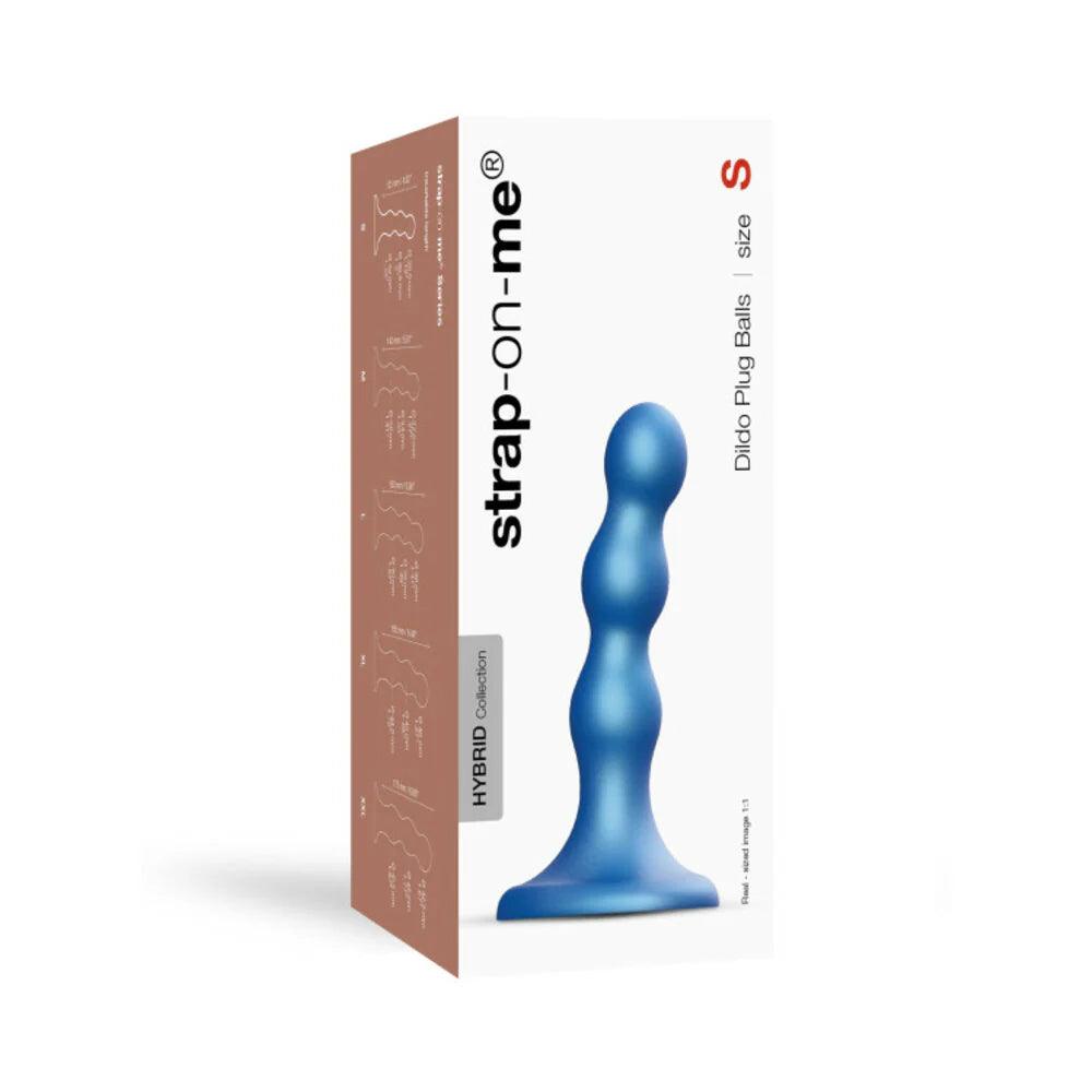 Strap-On-Me Hybrid Collection Silicone Dildo Plug Balls - Metallic Blue - Buy At Luxury Toy X - Free 3-Day Shipping