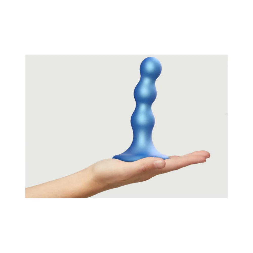 Strap-On-Me Hybrid Collection Silicone Dildo Plug Balls - Metallic Blue - Buy At Luxury Toy X - Free 3-Day Shipping