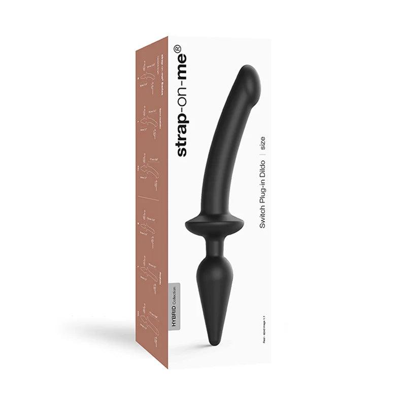 Strap-On-Me Hybrid Collection Switch Plug-In Dual-Ended Dildo & Plug - Black - Buy At Luxury Toy X - Free 3-Day Shipping