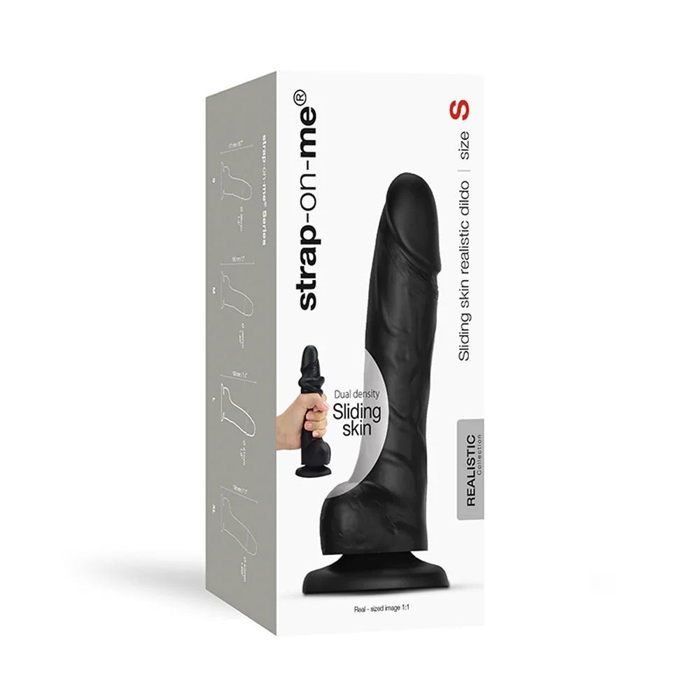 Strap-On-Me Realistic Collection Sliding Skin Dual-Density Silicone Dildo - Black - Buy At Luxury Toy X - Free 3-Day Shipping