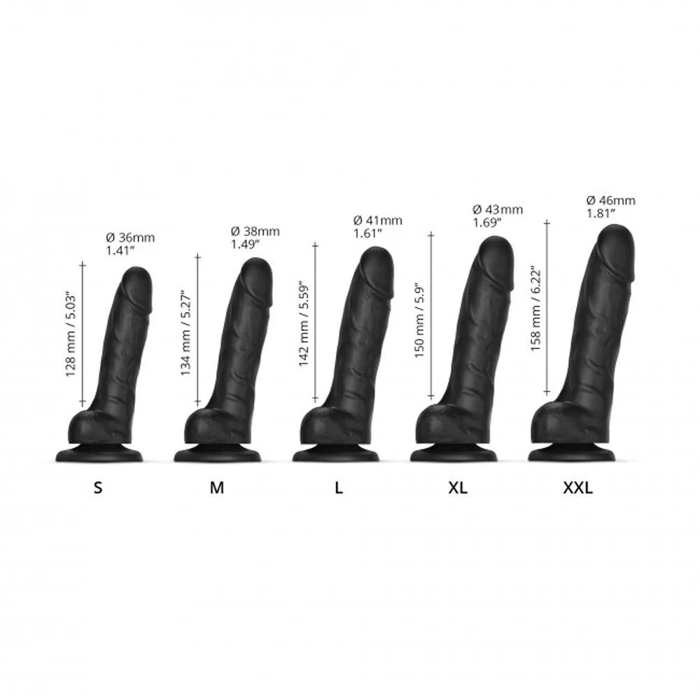 Strap-On-Me Realistic Collection Sliding Skin Dual-Density Silicone Dildo - Black - Buy At Luxury Toy X - Free 3-Day Shipping