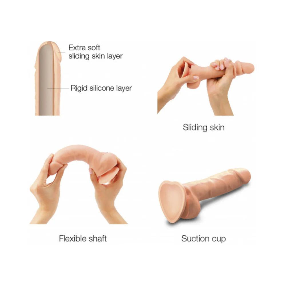 Strap-On-Me Realistic Collection Sliding Skin Dual-Density Silicone Dildo - Vanilla - Buy At Luxury Toy X - Free 3-Day Shipping