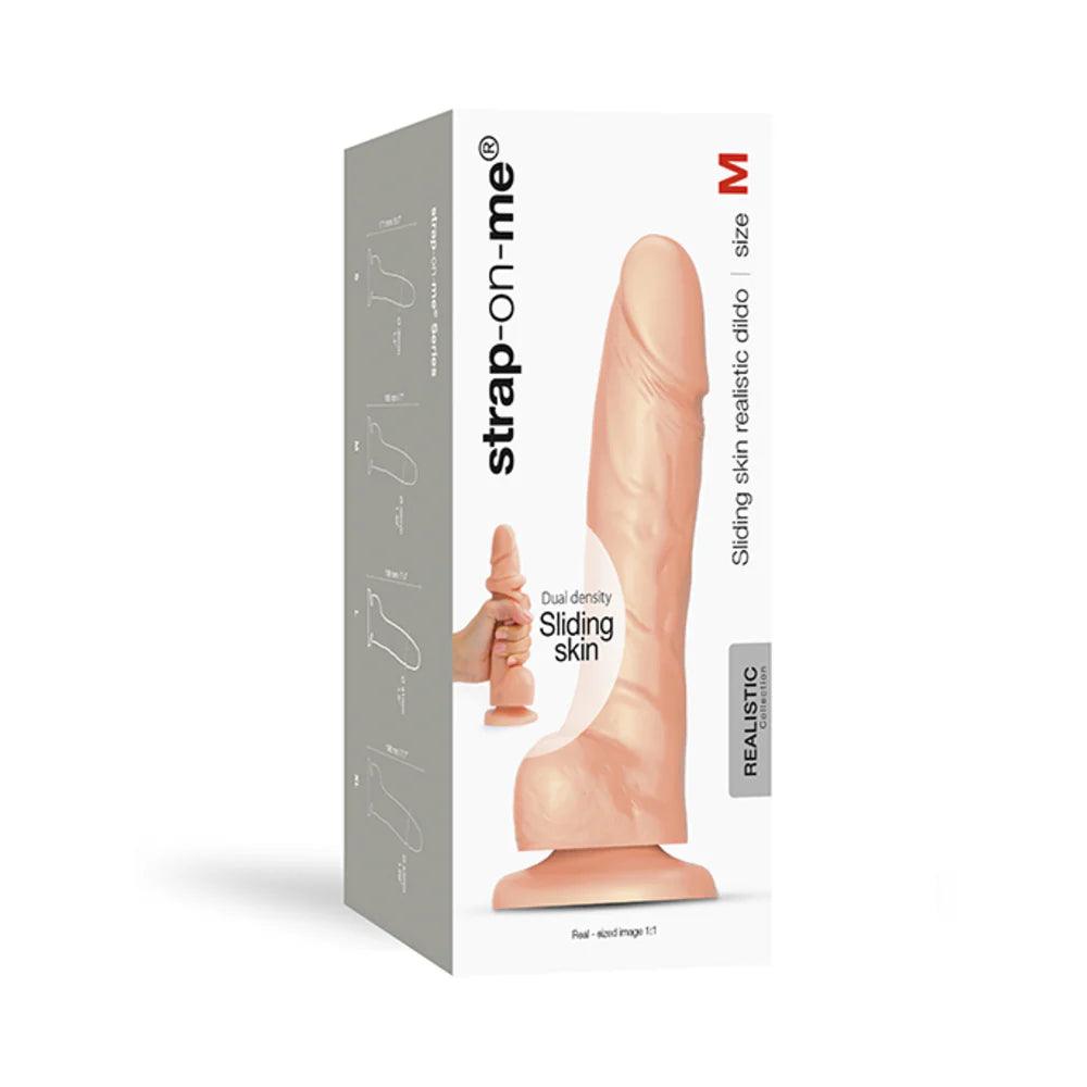 Strap-On-Me Realistic Collection Sliding Skin Dual-Density Silicone Dildo - Vanilla - Buy At Luxury Toy X - Free 3-Day Shipping