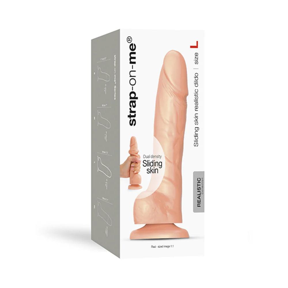 Strap-On-Me Realistic Collection Sliding Skin Dual-Density Silicone Dildo - Vanilla - Buy At Luxury Toy X - Free 3-Day Shipping