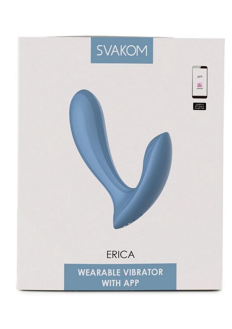 Svakom Erica Rechargeable Silicone App Compatible Dual Vibrator with Clitoral Stimulator and Remote Control - Buy At Luxury Toy X - Free 3-Day Shipping