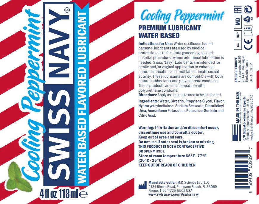 Swiss Navy Cooling Peppermint Water-Based Flavored Lubricant 4 oz. - Buy At Luxury Toy X - Free 3-Day Shipping