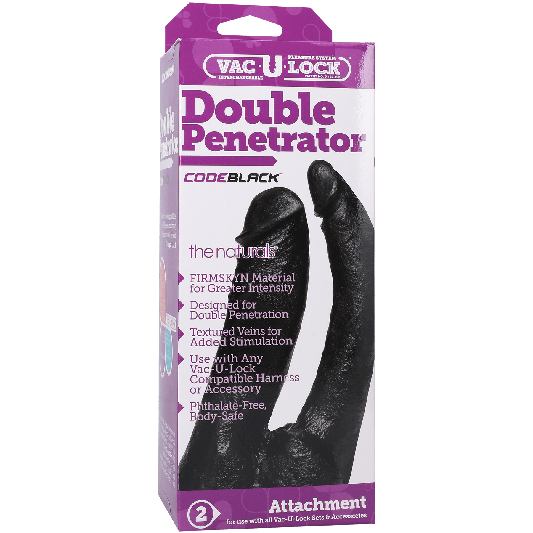 Vac-U-Lock CodeBlack - Double Penetrator - The Naturals - Buy At Luxury Toy X - Free 3-Day Shipping