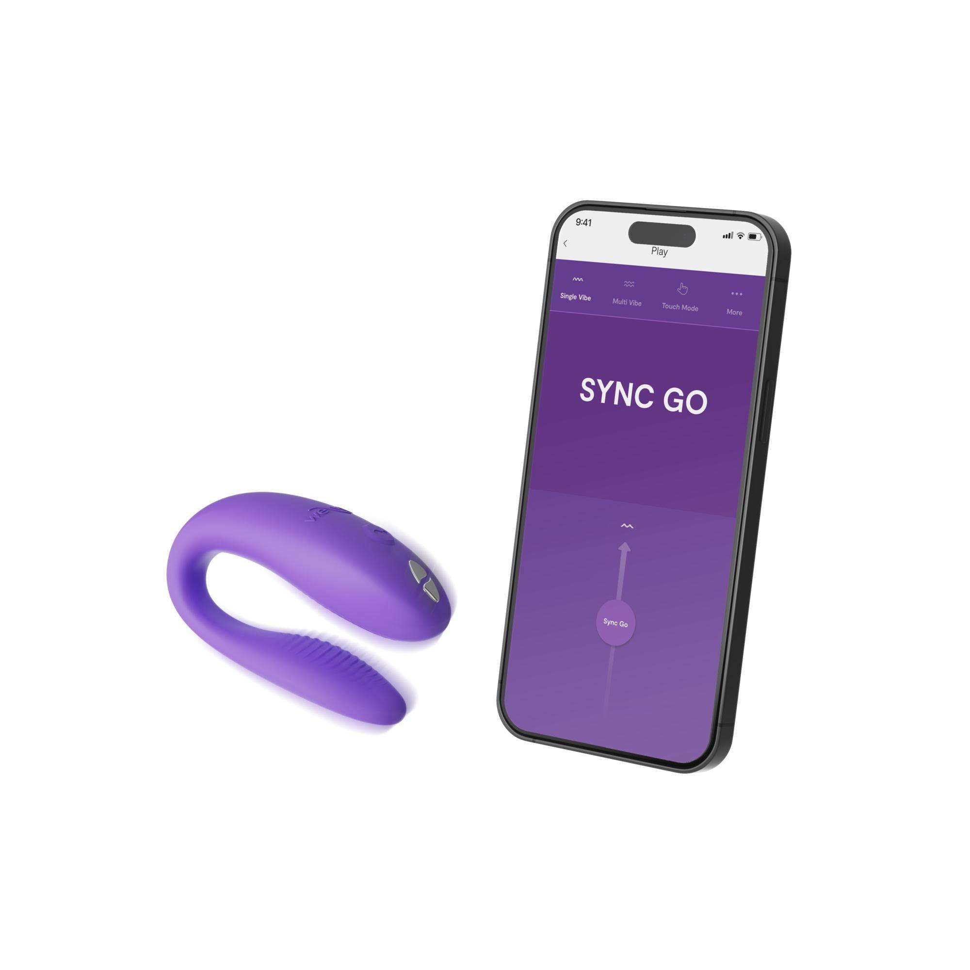 We-Vibe Sync Go App Control Rechargeable Silicone Couples Vibrator - Buy At Luxury Toy X - Free 3-Day Shipping