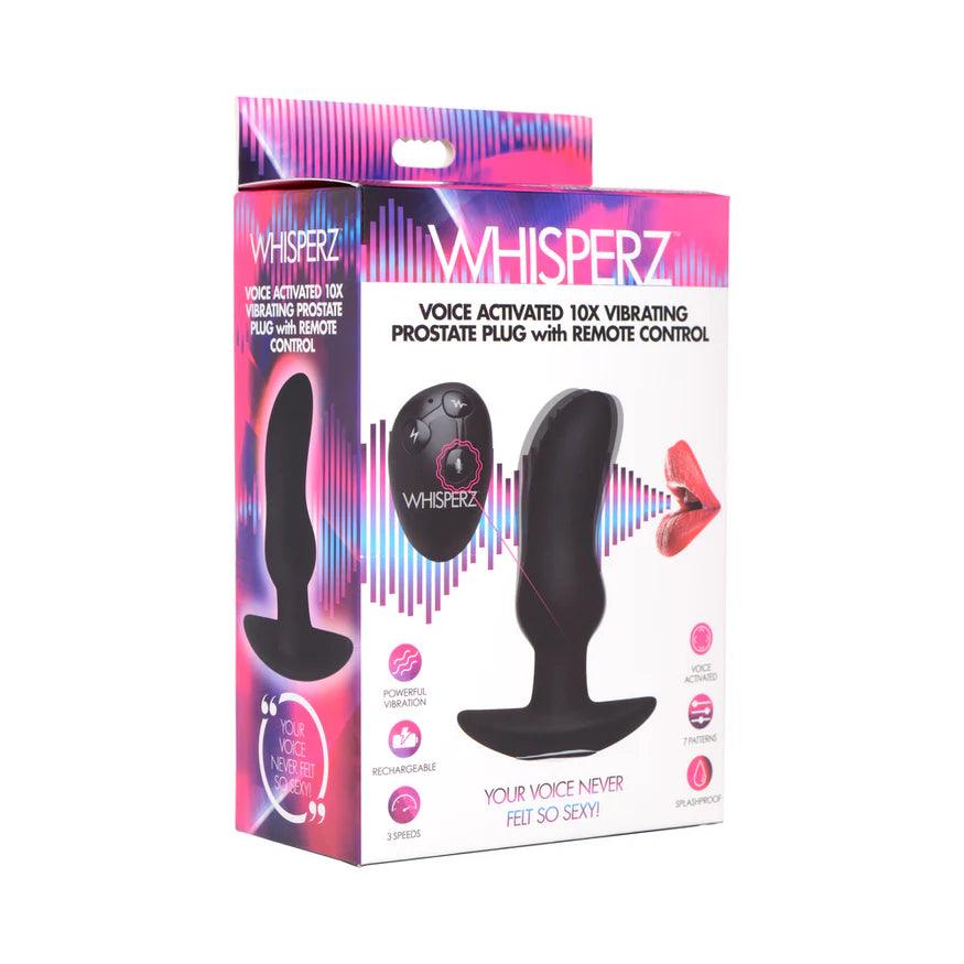 Whisperz Voice Activated 10x Vibrating Prostate Plug with Remote - Buy At Luxury Toy X - Free 3-Day Shipping