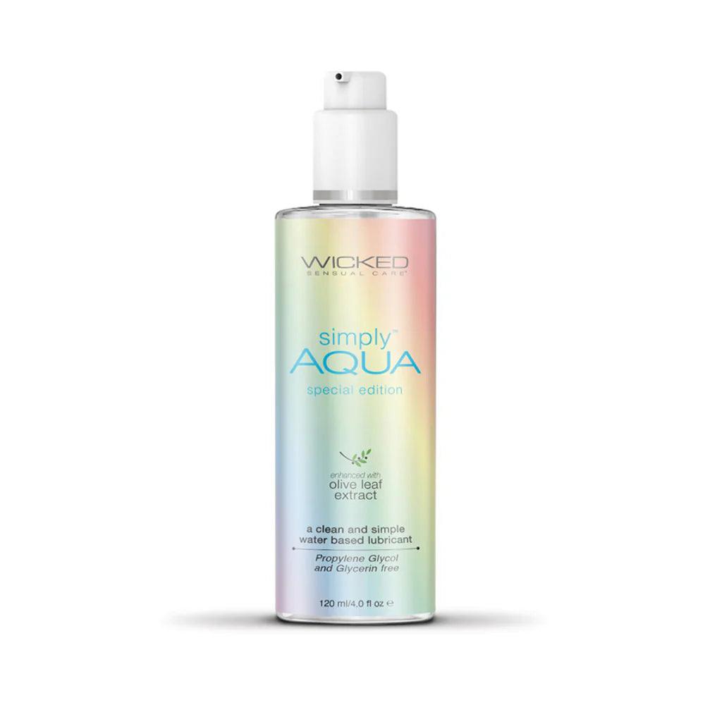 Wicked Simply Aqua Special Edition Water-Based Lubricant 4 oz. - Buy At Luxury Toy X - Free 3-Day Shipping