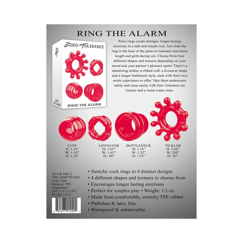 Zero Tolerance Ring The Alarm 4-Piece Cockring Set - Buy At Luxury Toy X - Free 3-Day Shipping