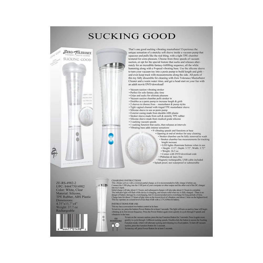 Zero Tolerance Sucking Good Rechargeable Vibrating Vacuum Pump Stroker - Buy At Luxury Toy X - Free 3-Day Shipping