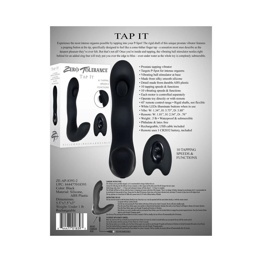 Zero Tolerance Tap It Remote-Controlled Tapping Vibrating Prostate Massager - Buy At Luxury Toy X - Free 3-Day Shipping