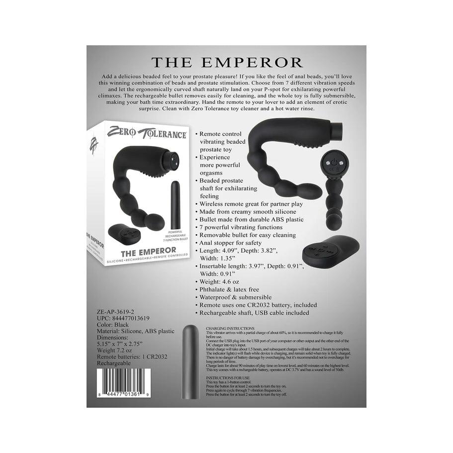 Zero Tolerance The Emperor Vibrating Silicone Prostate Massager - Buy At Luxury Toy X - Free 3-Day Shipping