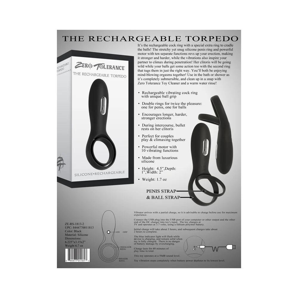 Zero Tolerance The Torpedo Rechargeable Vibrating Silicone Cockring - Buy At Luxury Toy X - Free 3-Day Shipping