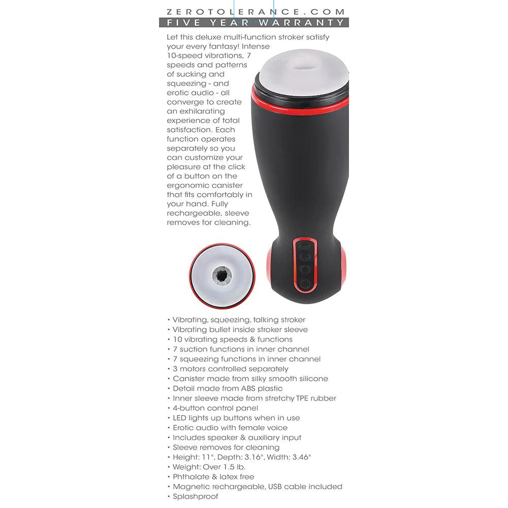 Zero Tolerance Tight Squeeze Rechargeable Vibrating Squeezing Talking Stroker - Buy At Luxury Toy X - Free 3-Day Shipping