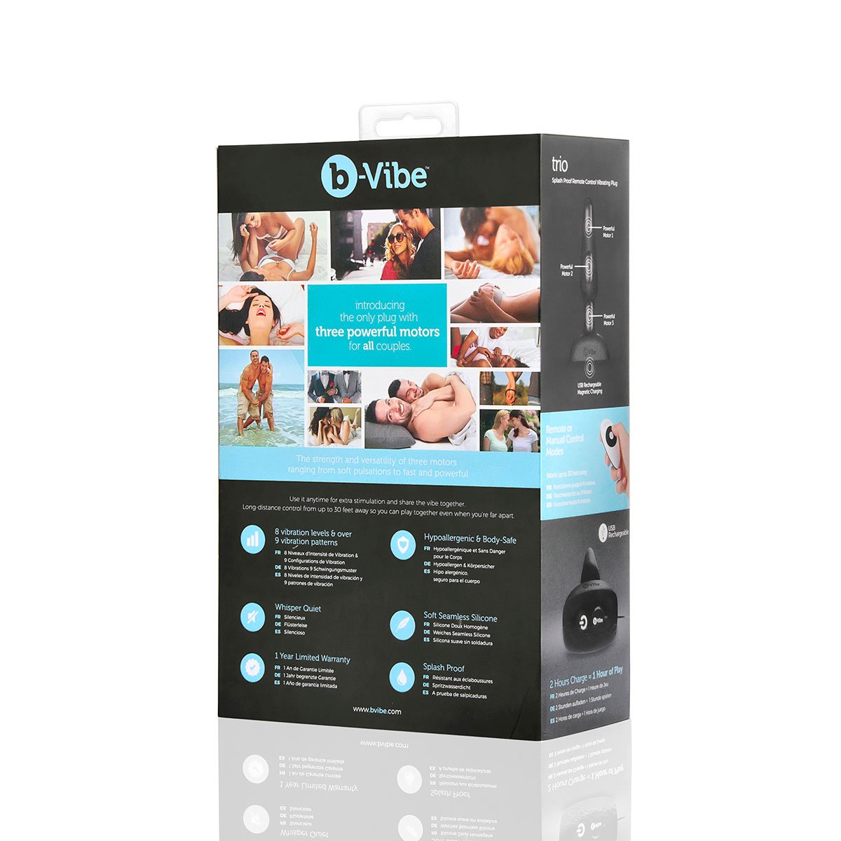 b-Vibe Trio Rechargeable Remote-Controlled Triple-Motor Vibrating Silicone Anal Plug - Buy At Luxury Toy X - Free 3-Day Shipping