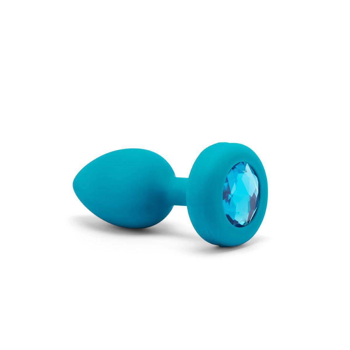 B-Vibe Vibrating Jewel Plug Small/Medium - Aqua - Buy At Luxury Toy X - Free 3-Day Shipping