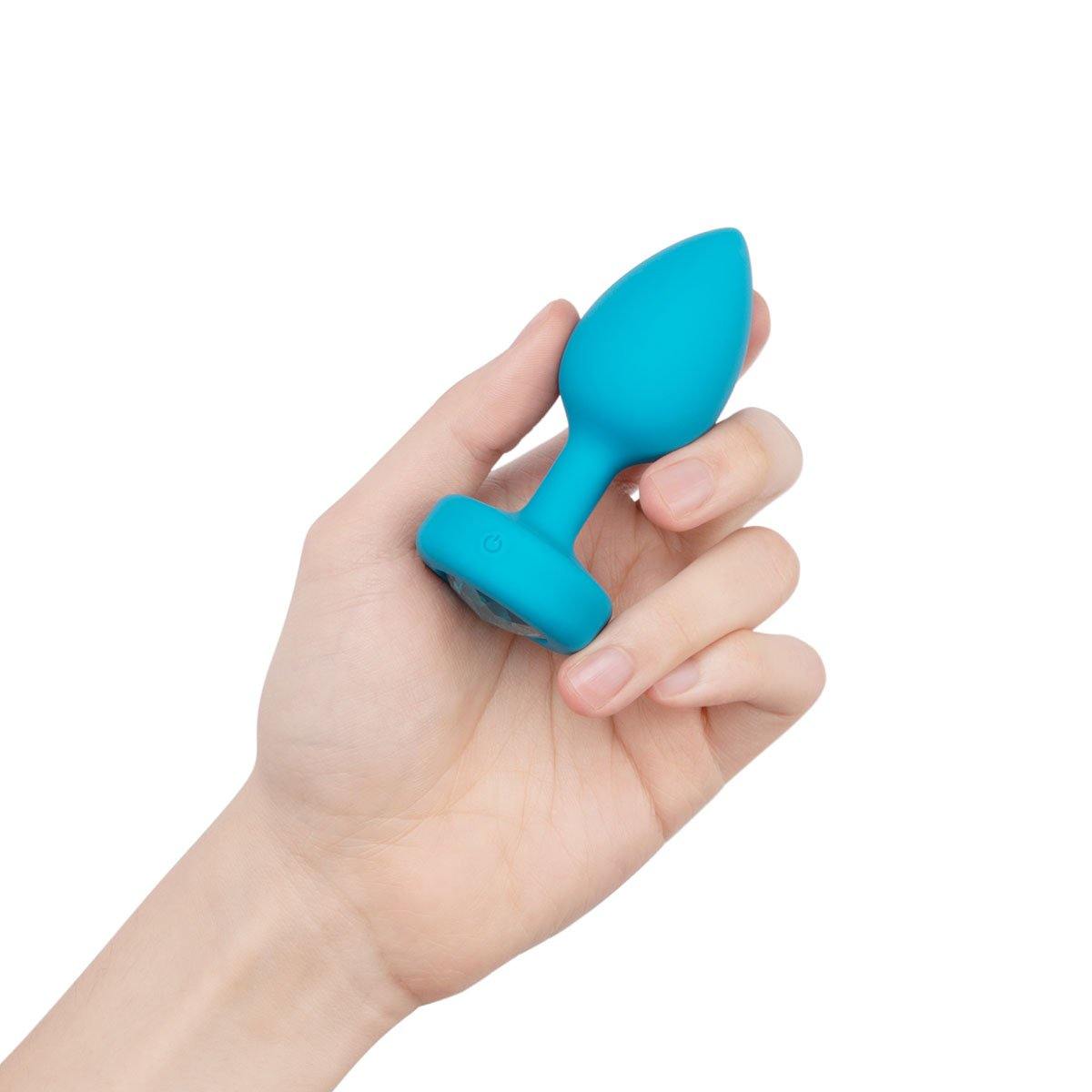 B-Vibe Vibrating Jewel Plug Small/Medium - Aqua - Buy At Luxury Toy X - Free 3-Day Shipping