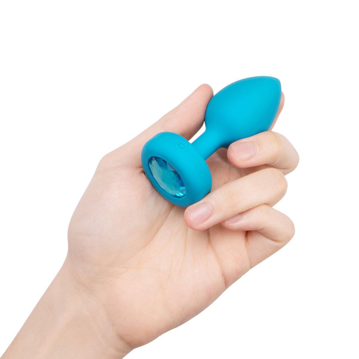 B-Vibe Vibrating Jewel Plug Small/Medium - Aqua - Buy At Luxury Toy X - Free 3-Day Shipping