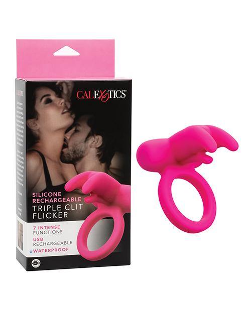 CalExotics Silicone Rechargeable Triple Clit Flicker - Buy At Luxury Toy X - Free 3-Day Shipping