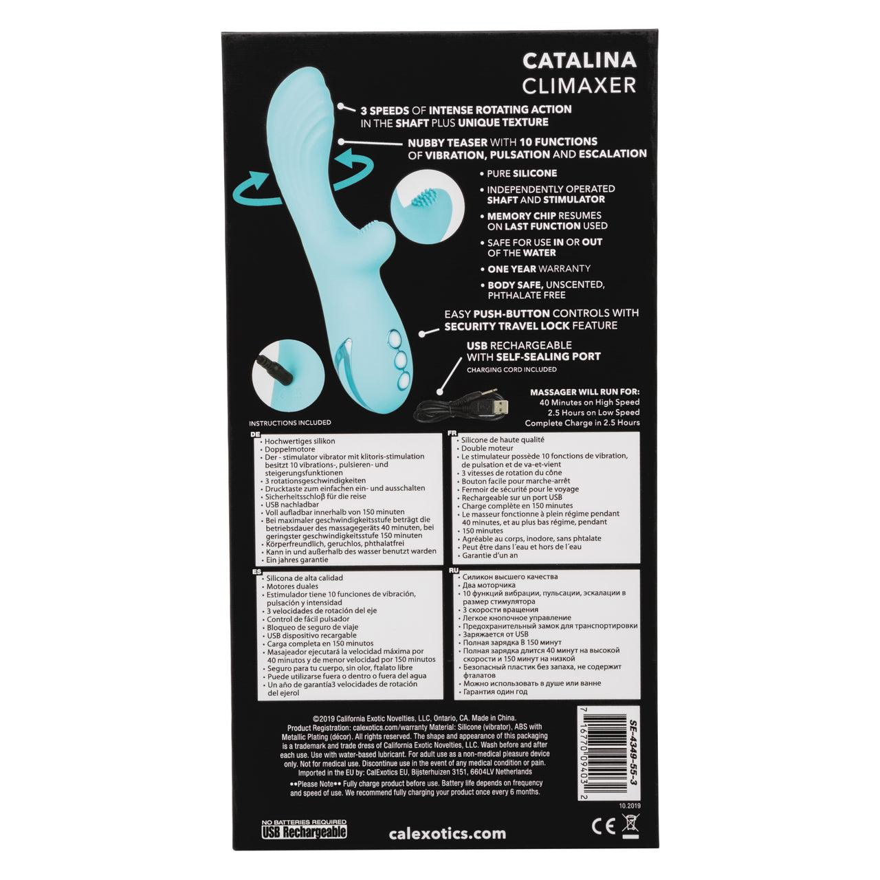 California Dreaming Catalina Climaxer Rechargeable Rotating Silicone Vibrator - Buy At Luxury Toy X - Free 3-Day Shipping